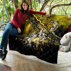 Step Into Horror Domain Tiger Football Quilt Halloween Horror Movie Characters - Aussie Hoodie