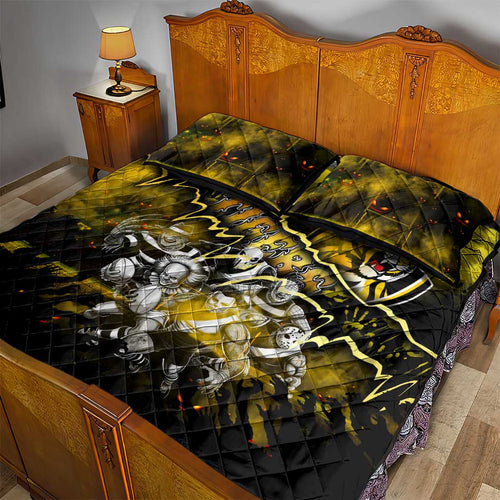 Step Into Horror Domain Tiger Football Quilt Bed Set Halloween Horror Movie Characters - Aussie Hoodie