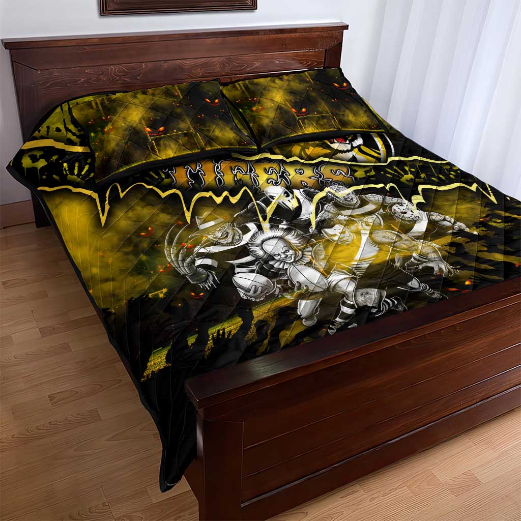 Step Into Horror Domain Tiger Football Quilt Bed Set Halloween Horror Movie Characters - Aussie Hoodie