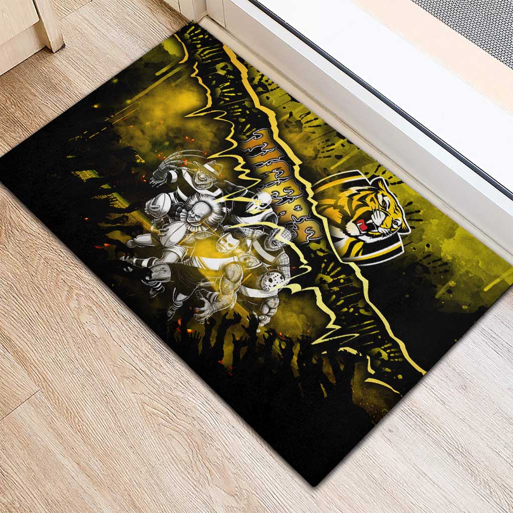 Step Into Horror Domain Tiger Football Rubber Doormat Halloween Horror Movie Characters - Aussie Hoodie