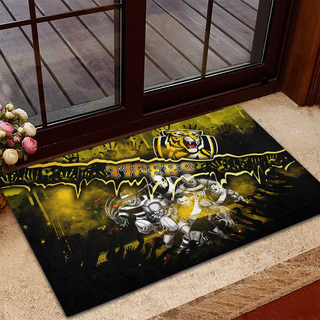 Step Into Horror Domain Tiger Football Rubber Doormat Halloween Horror Movie Characters - Aussie Hoodie