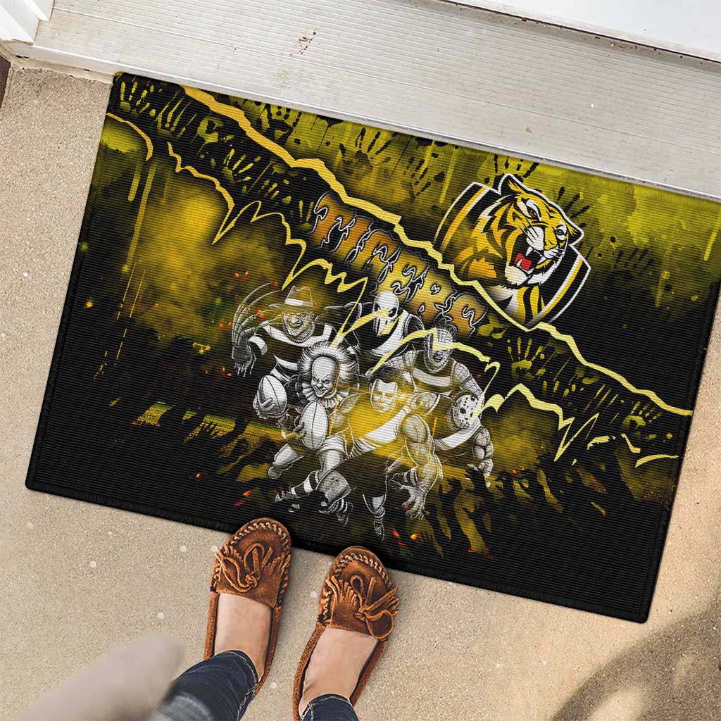 Step Into Horror Domain Tiger Football Rubber Doormat Halloween Horror Movie Characters - Aussie Hoodie