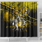 Step Into Horror Domain Tiger Football Shower Curtain Halloween Horror Movie Characters - Aussie Hoodie