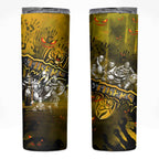 Step Into Horror Domain Tiger Football Skinny Tumbler Halloween Horror Movie Characters - Aussie Hoodie