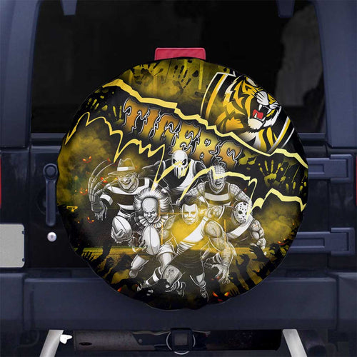 Step Into Horror Domain Tiger Football Spare Tire Cover Halloween Horror Movie Characters - Aussie Hoodie