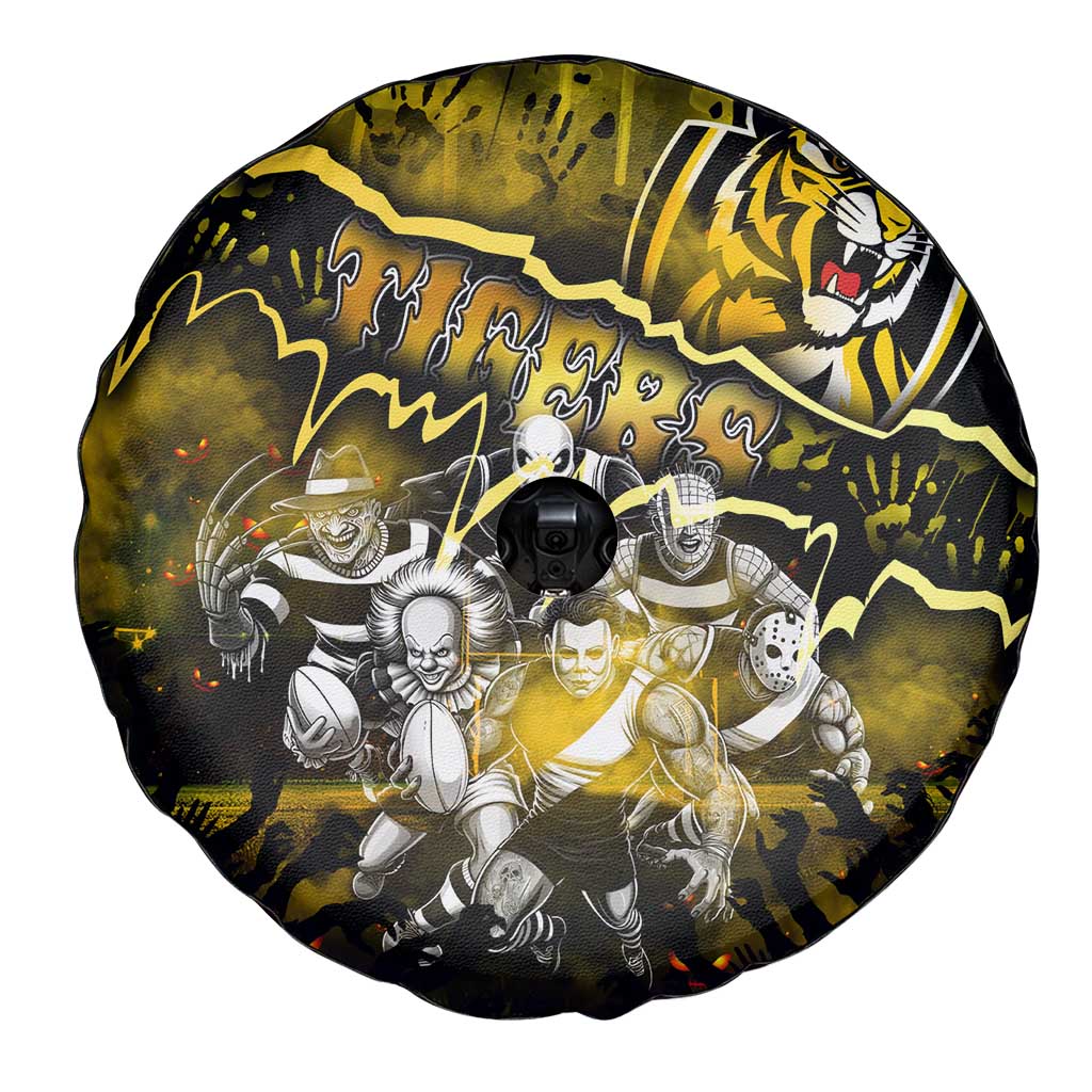 Step Into Horror Domain Tiger Football Spare Tire Cover Halloween Horror Movie Characters - Aussie Hoodie