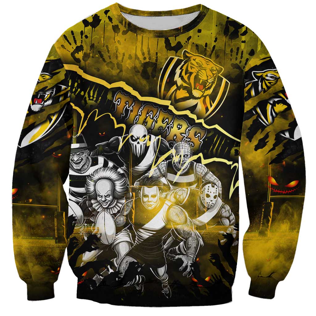 Step Into Horror Domain Tiger Football Sweatshirt Halloween Horror Movie Characters - Aussie Hoodie