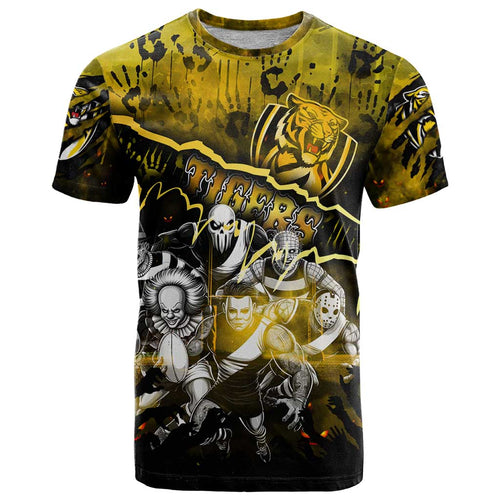 Step Into Horror Domain Tiger Football T Shirt Halloween Horror Movie Characters - Aussie Hoodie