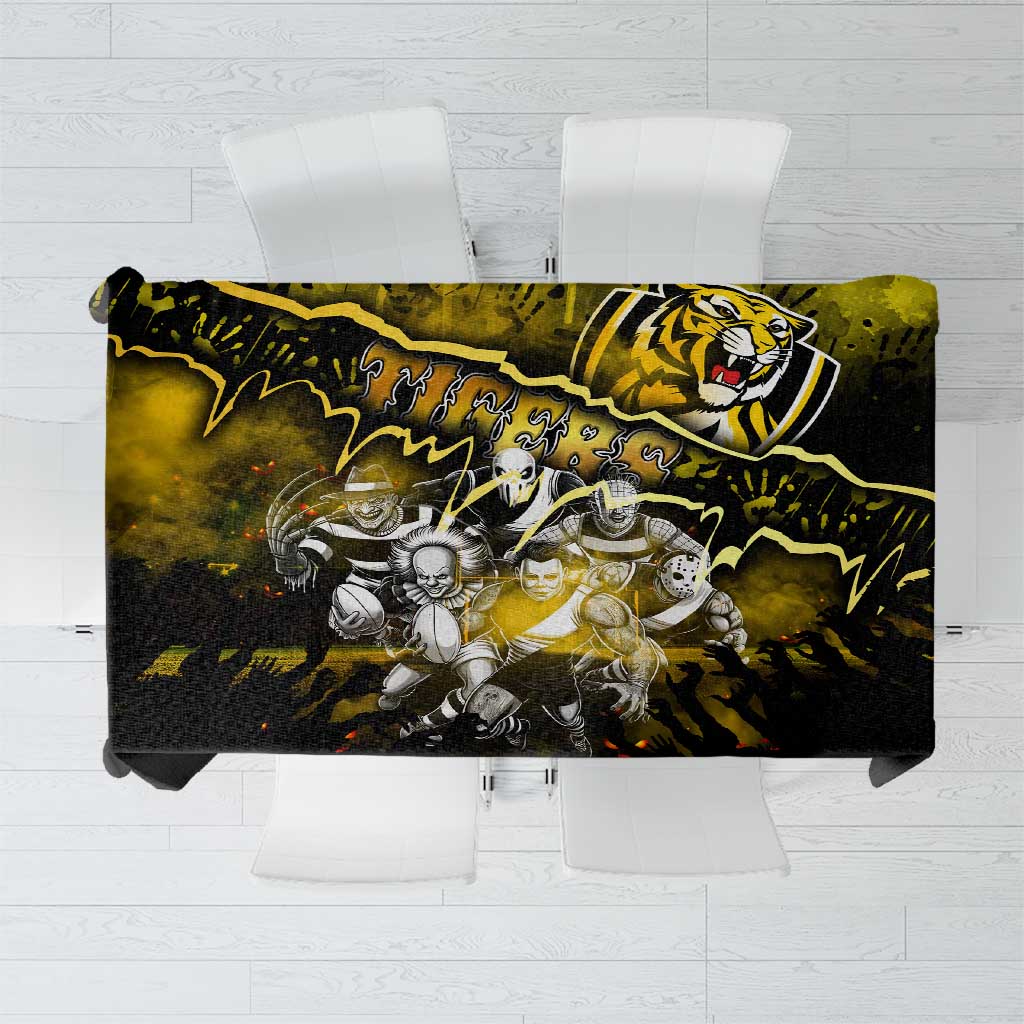 Step Into Horror Domain Tiger Football Tablecloth Halloween Horror Movie Characters - Aussie Hoodie