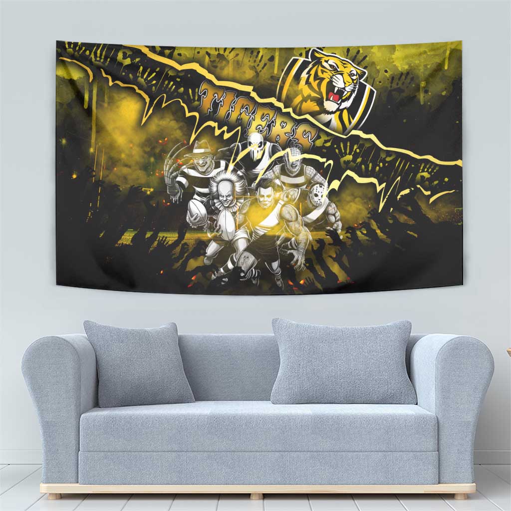 Step Into Horror Domain Tiger Football Tapestry Halloween Horror Movie Characters - Aussie Hoodie