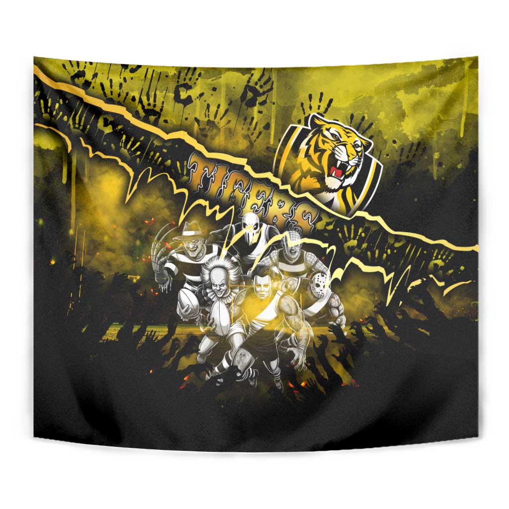 Step Into Horror Domain Tiger Football Tapestry Halloween Horror Movie Characters - Aussie Hoodie