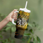 Step Into Horror Domain Tiger Football Tumbler With Handle Halloween Horror Movie Characters - Aussie Hoodie