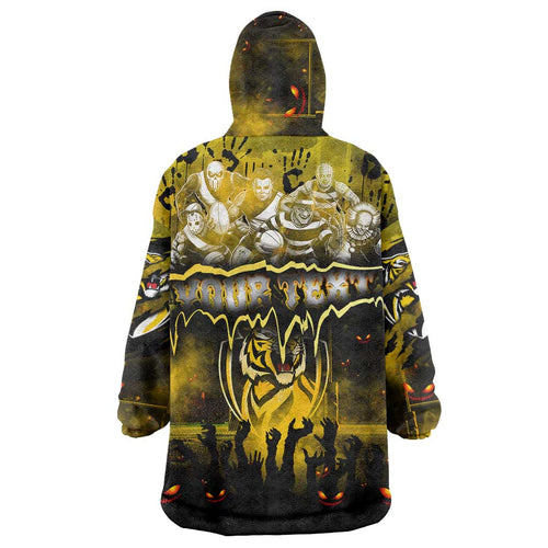 Step Into Horror Domain Tiger Football Wearable Blanket Hoodie Halloween Horror Movie Characters - Aussie Hoodie