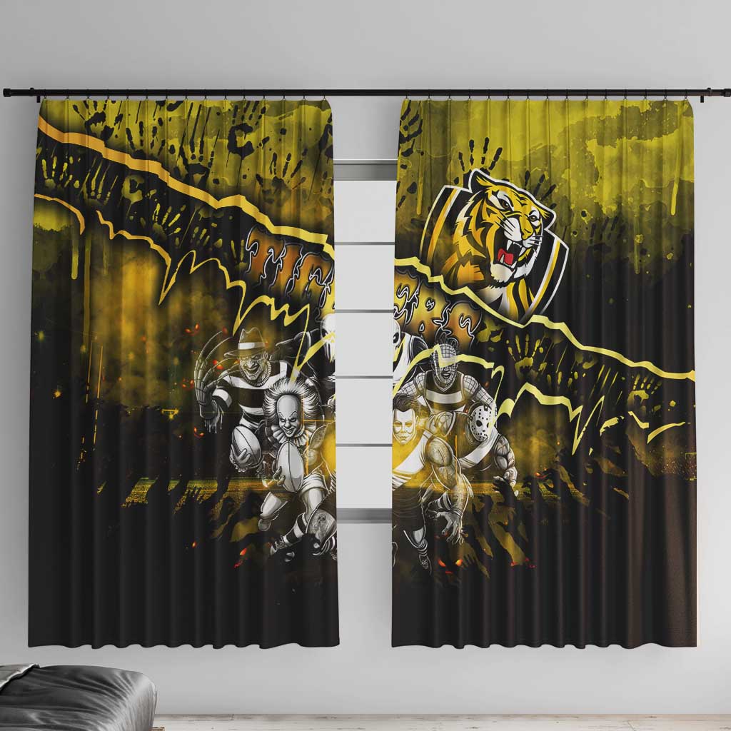 Step Into Horror Domain Tiger Football Window Curtain Halloween Horror Movie Characters - Aussie Hoodie