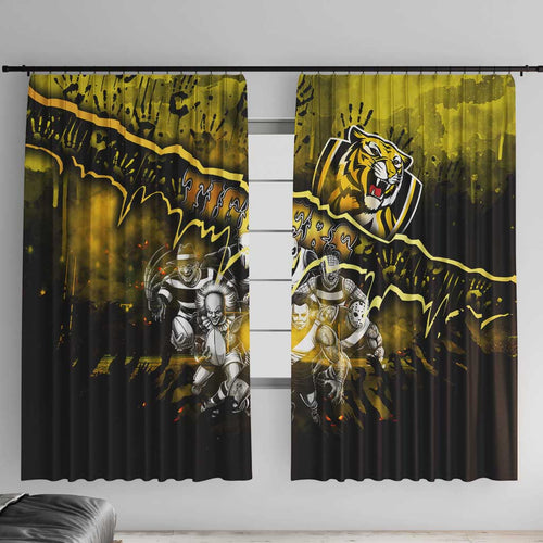 Step Into Horror Domain Tiger Football Window Curtain Halloween Horror Movie Characters - Aussie Hoodie
