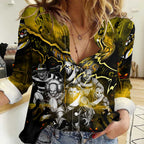 Step Into Horror Domain Tiger Football Women Casual Shirt Halloween Horror Movie Characters - Aussie Hoodie
