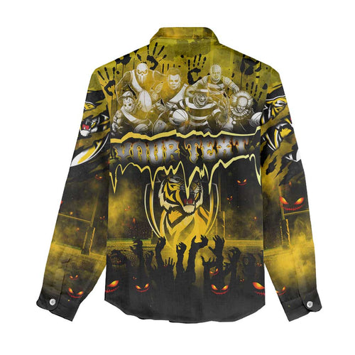 Step Into Horror Domain Tiger Football Women Casual Shirt Halloween Horror Movie Characters - Aussie Hoodie