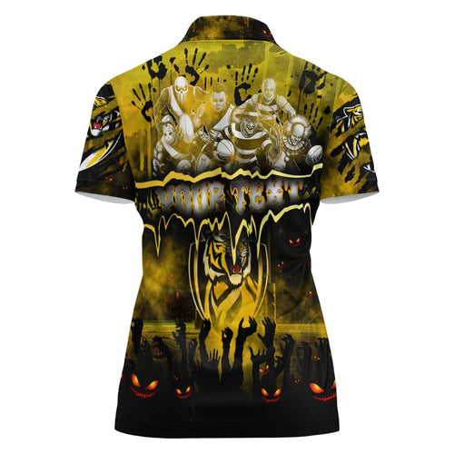 Step Into Horror Domain Tiger Football Women Polo Shirt Halloween Horror Movie Characters - Aussie Hoodie