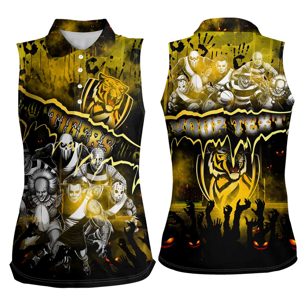 Step Into Horror Domain Tiger Football Women Sleeveless Polo Shirt Halloween Horror Movie Characters - Aussie Hoodie