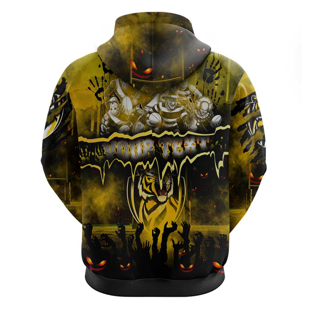 Step Into Horror Domain Tiger Football Zip Hoodie Halloween Horror Movie Characters - Aussie Hoodie