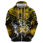 Step Into Horror Domain Tiger Football Zip Hoodie Halloween Horror Movie Characters - Aussie Hoodie