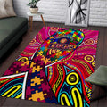 Autism Awareness Australia Brisbane Lions Area Rug Aboriginal Indigenous Art