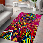 Autism Awareness Australia Brisbane Lions Area Rug Aboriginal Indigenous Art