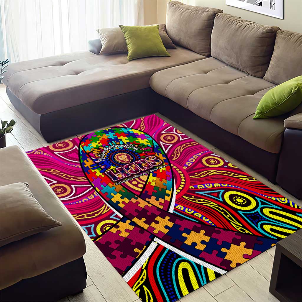 Autism Awareness Australia Brisbane Lions Area Rug Aboriginal Indigenous Art