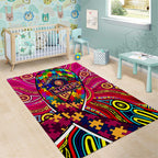 Autism Awareness Australia Brisbane Lions Area Rug Aboriginal Indigenous Art