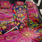 Autism Awareness Australia Brisbane Lions Back Car Seat Cover Aboriginal Indigenous Art