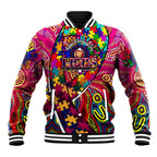 Autism Awareness Australia Brisbane Lions Baseball Jacket Aboriginal Indigenous Art