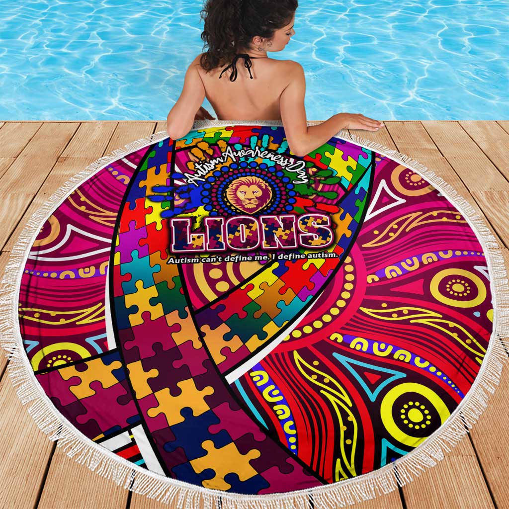 Autism Awareness Australia Brisbane Lions Beach Blanket Aboriginal Indigenous Art