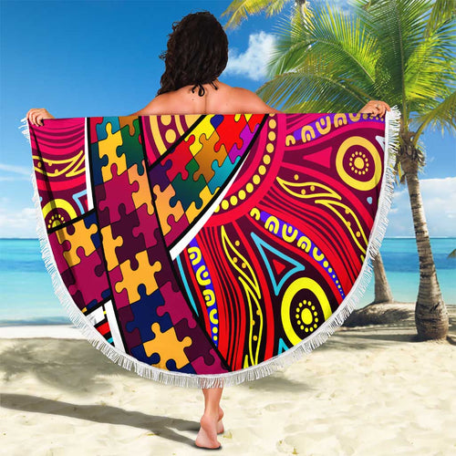 Autism Awareness Australia Brisbane Lions Beach Blanket Aboriginal Indigenous Art