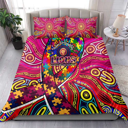 Autism Awareness Australia Brisbane Lions Bedding Set Aboriginal Indigenous Art