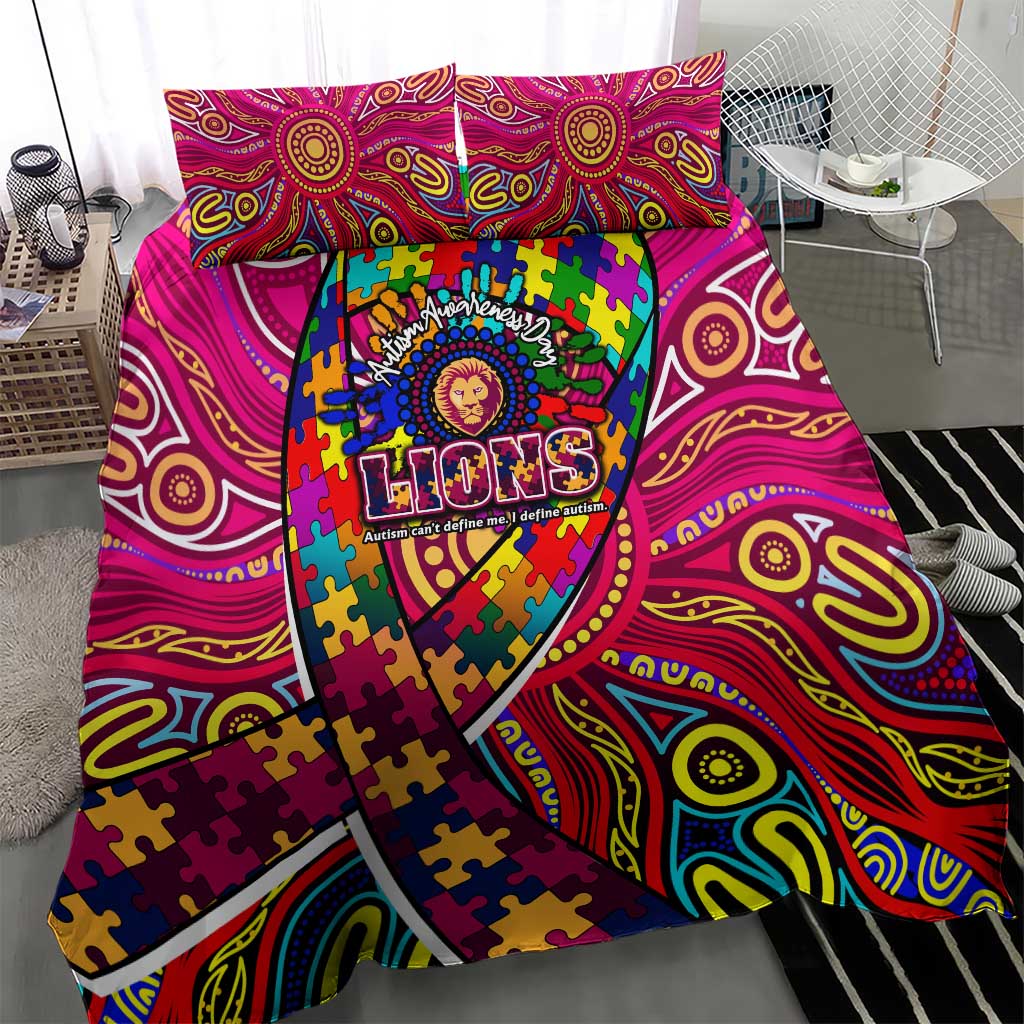 Autism Awareness Australia Brisbane Lions Bedding Set Aboriginal Indigenous Art