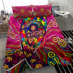 Autism Awareness Australia Brisbane Lions Bedding Set Aboriginal Indigenous Art