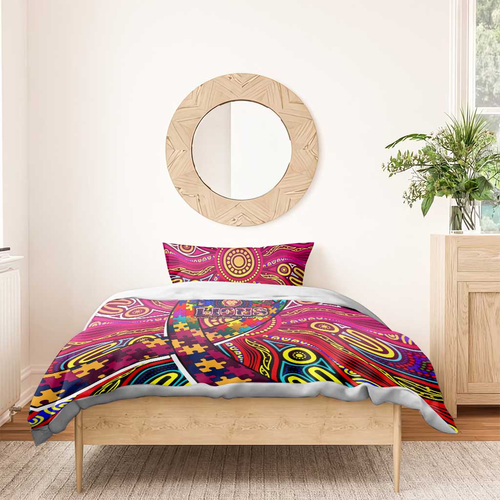 Autism Awareness Australia Brisbane Lions Bedding Set Aboriginal Indigenous Art