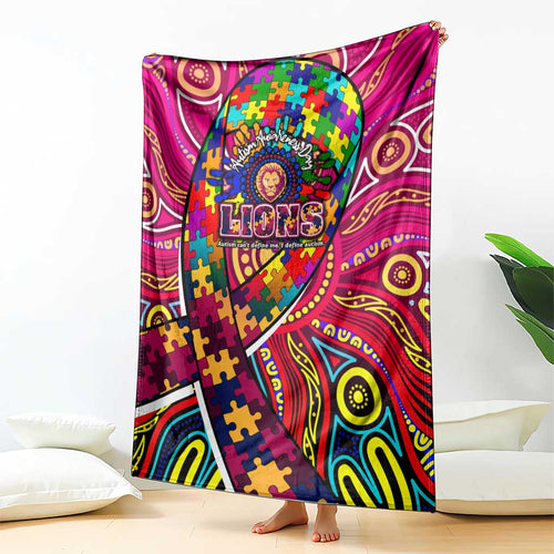 Autism Awareness Australia Brisbane Lions Blanket Aboriginal Indigenous Art