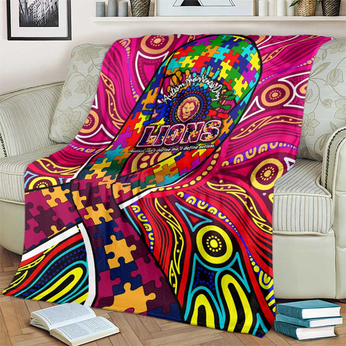 Autism Awareness Australia Brisbane Lions Blanket Aboriginal Indigenous Art