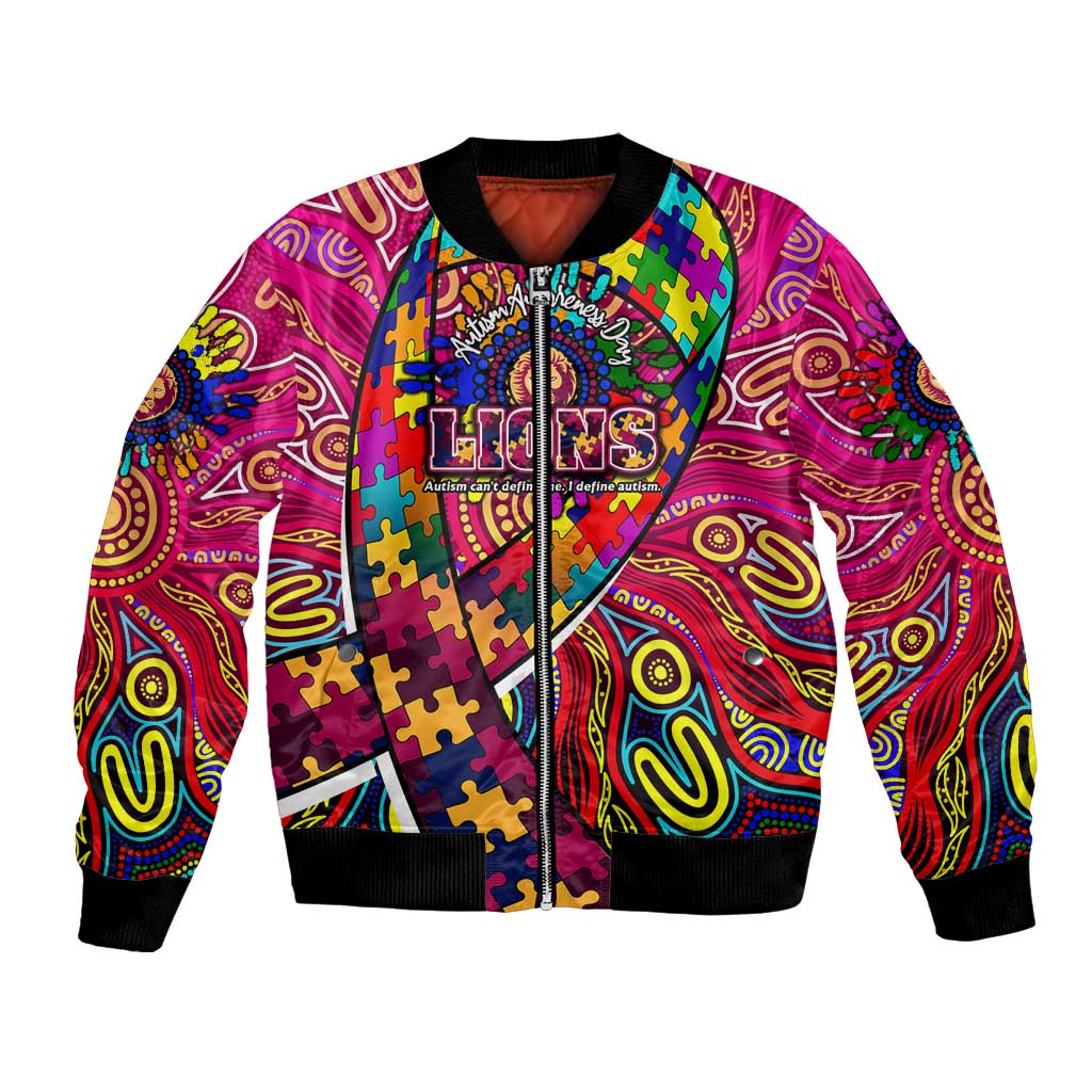 Autism Awareness Australia Brisbane Lions Bomber Jacket Aboriginal Indigenous Art