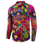 Autism Awareness Australia Brisbane Lions Button Sweatshirt Aboriginal Indigenous Art