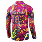 Autism Awareness Australia Brisbane Lions Button Sweatshirt Aboriginal Indigenous Art