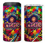 Autism Awareness Australia Brisbane Lions 4 in 1 Can Cooler Tumbler Aboriginal Indigenous Art