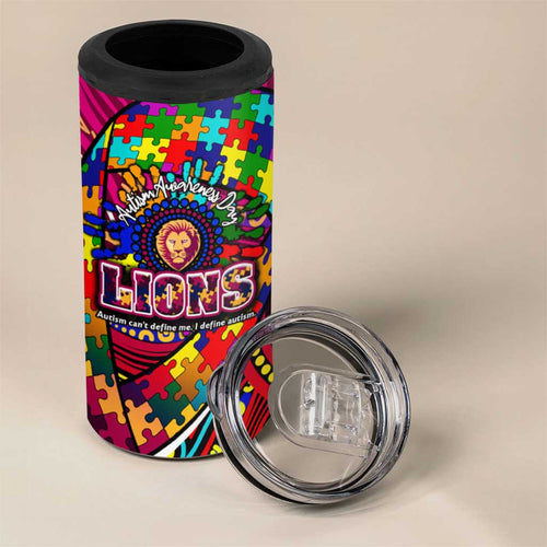 Autism Awareness Australia Brisbane Lions 4 in 1 Can Cooler Tumbler Aboriginal Indigenous Art