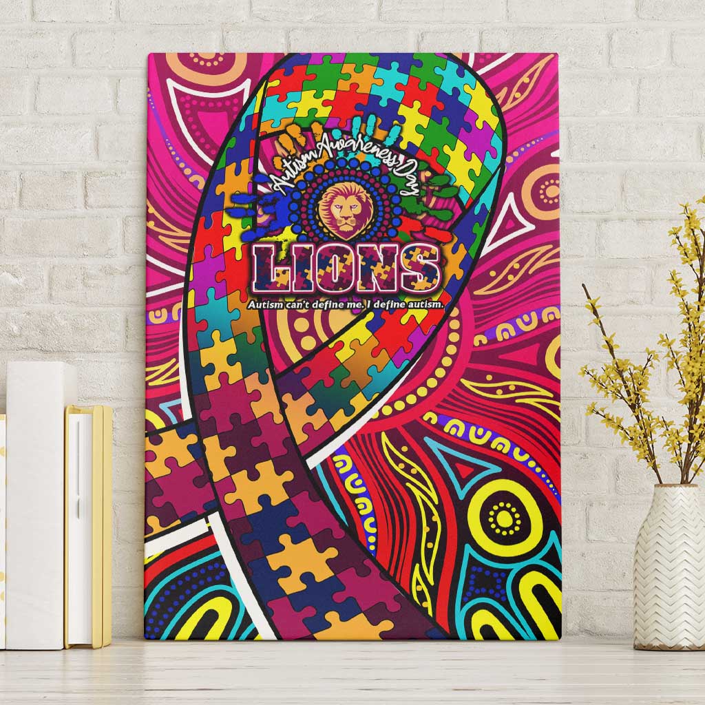 Autism Awareness Australia Brisbane Lions Canvas Wall Art Aboriginal Indigenous Art
