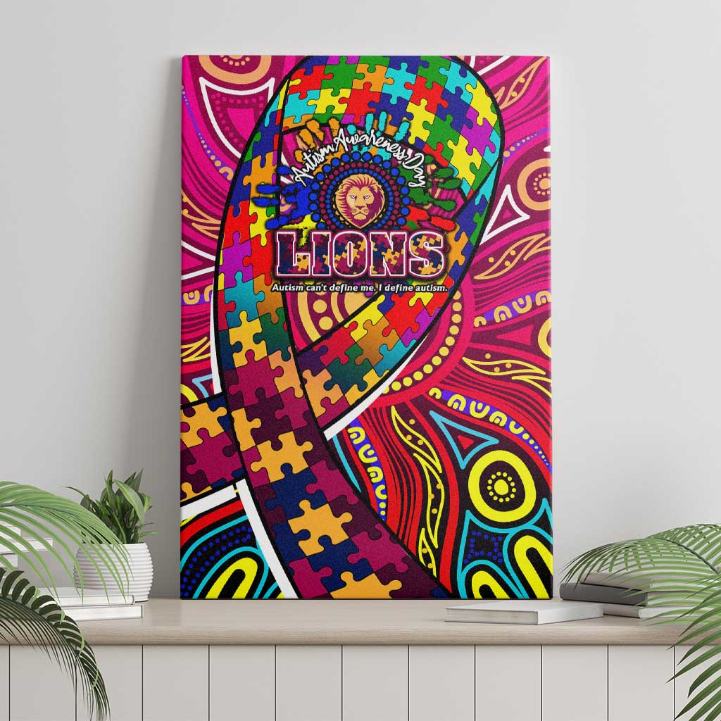 Autism Awareness Australia Brisbane Lions Canvas Wall Art Aboriginal Indigenous Art