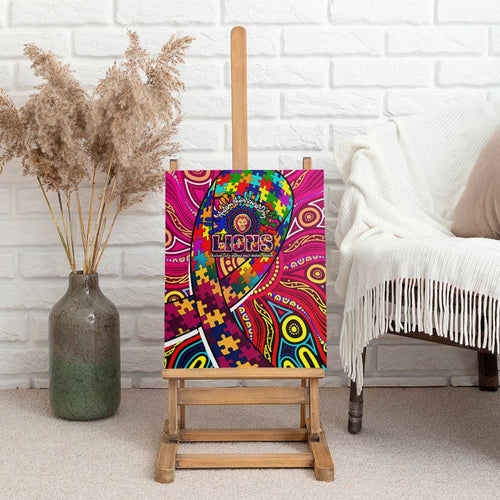 Autism Awareness Australia Brisbane Lions Canvas Wall Art Aboriginal Indigenous Art