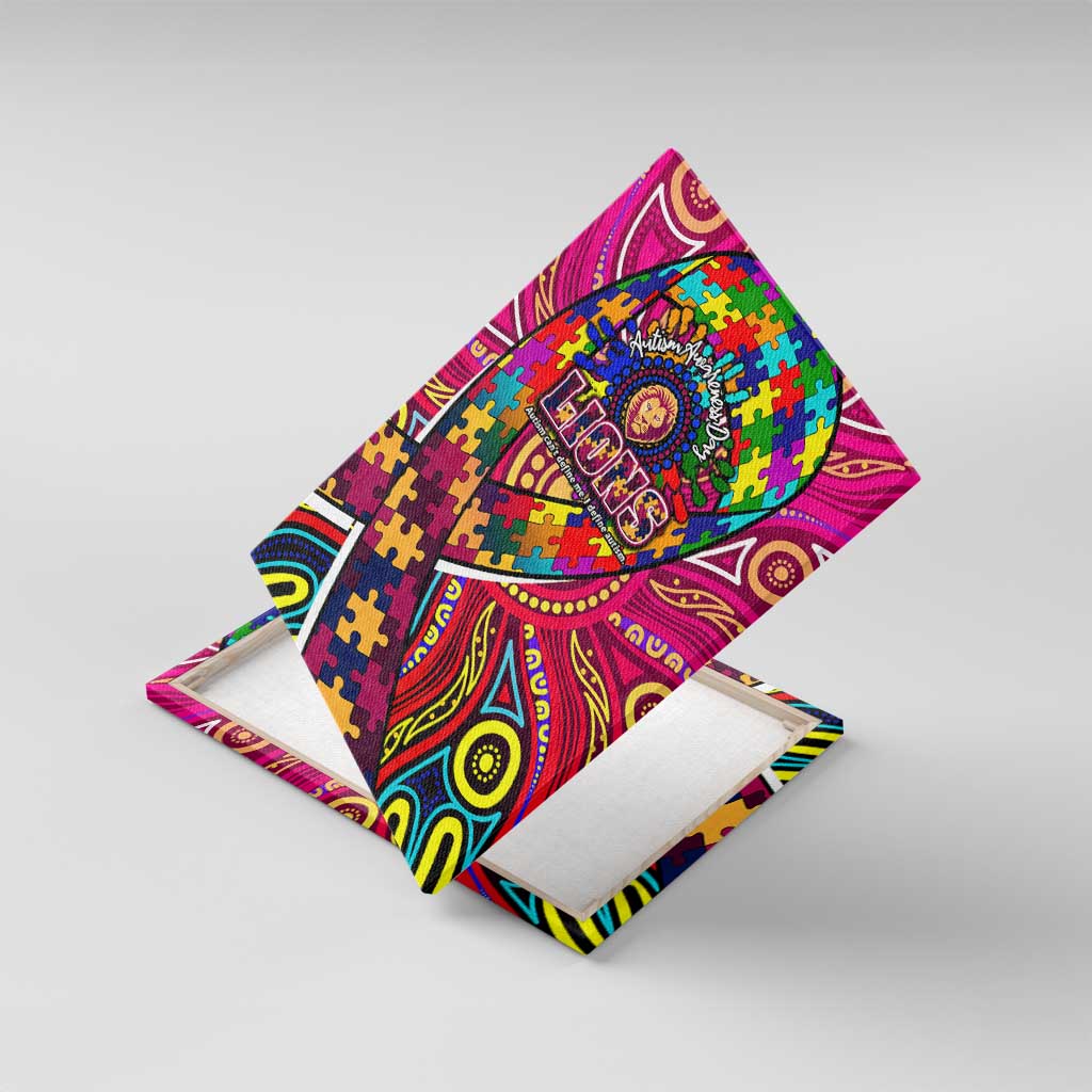 Autism Awareness Australia Brisbane Lions Canvas Wall Art Aboriginal Indigenous Art