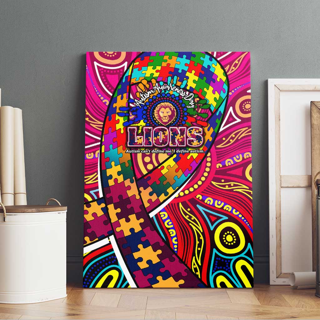 Autism Awareness Australia Brisbane Lions Canvas Wall Art Aboriginal Indigenous Art