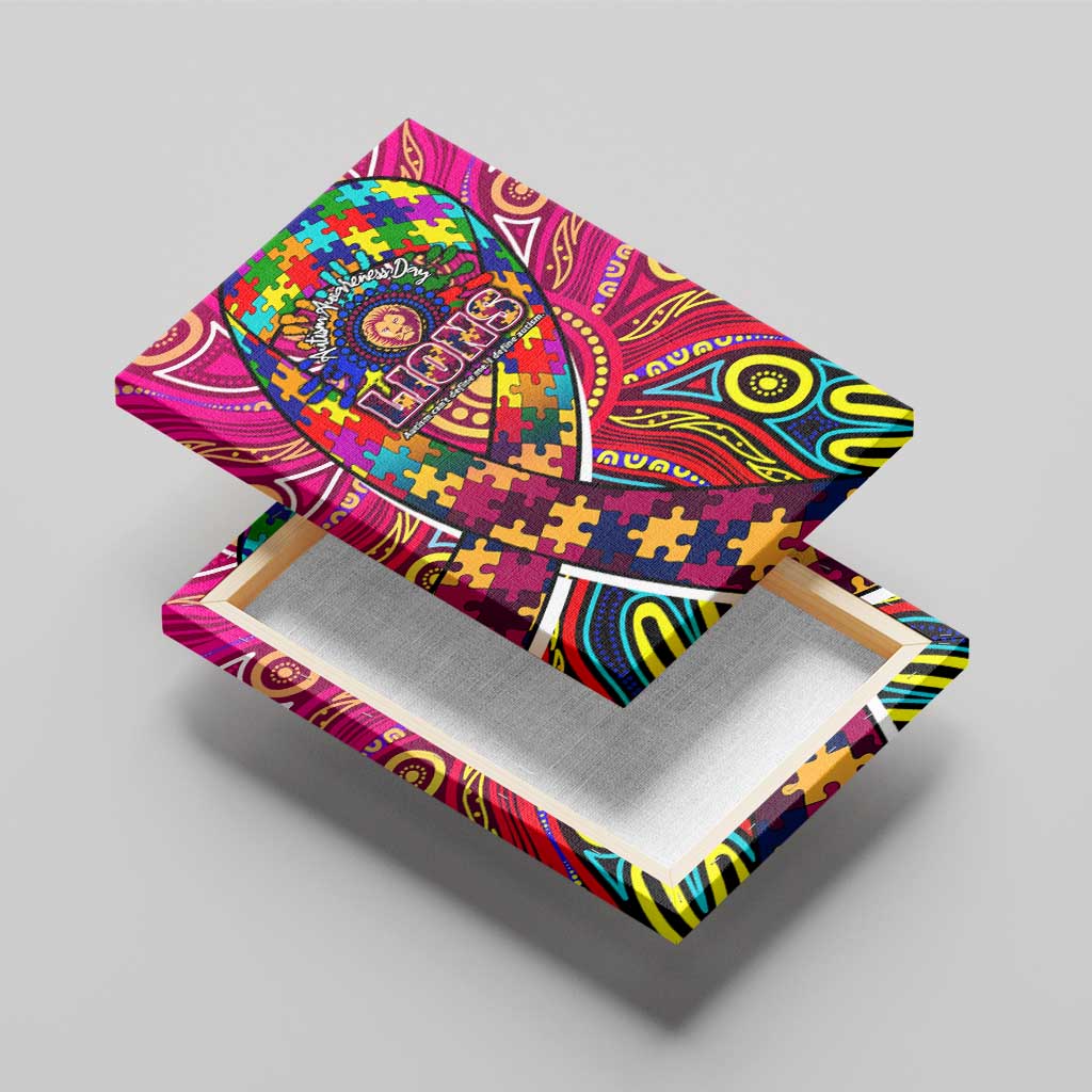 Autism Awareness Australia Brisbane Lions Canvas Wall Art Aboriginal Indigenous Art